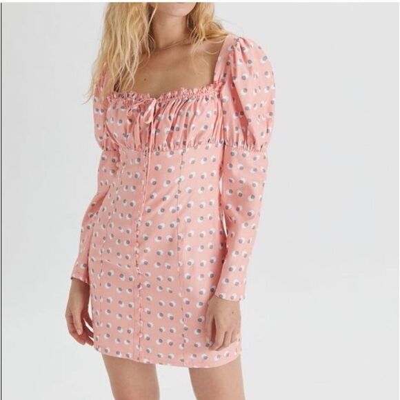 Urban Outfitters Eggie Zen Button Front Orange Mini Dress Size Small EUC - Picture 1 of 4